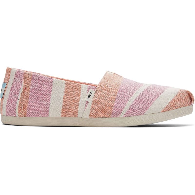 TOMS Wide Stripe Women's Alpargata Fuchsia Rose