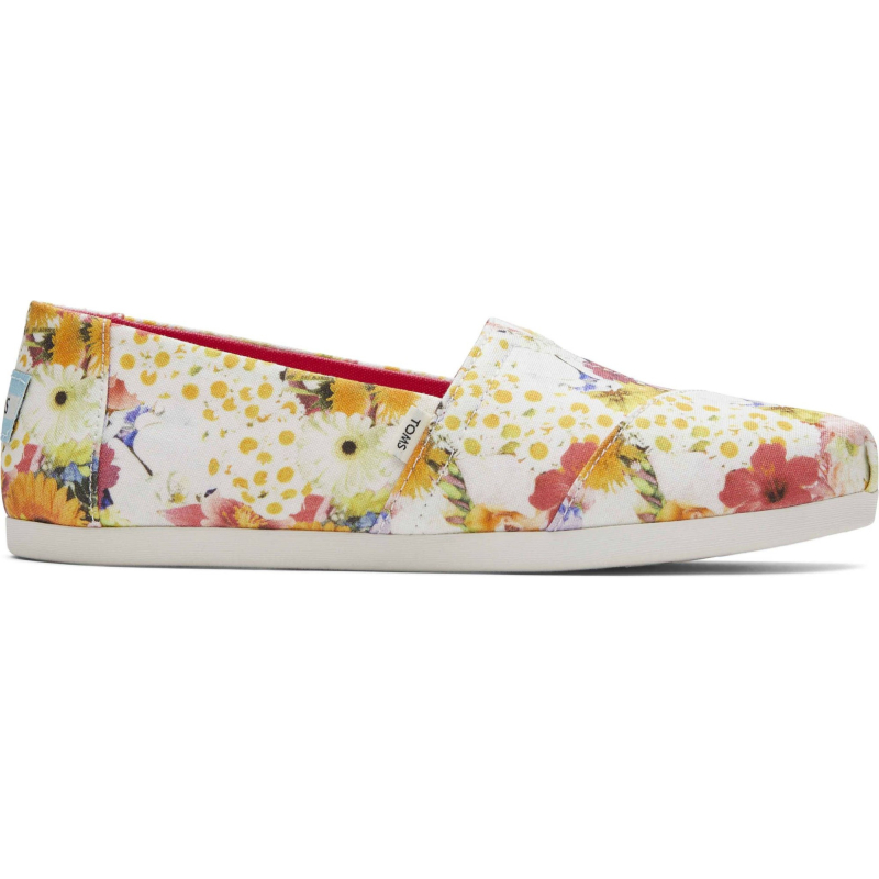 TOMS Photoreal Floral Collage Women's Alpargata White