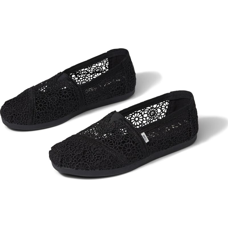 TOMS Moroccan Crochet Women's Classic Alpargata Black