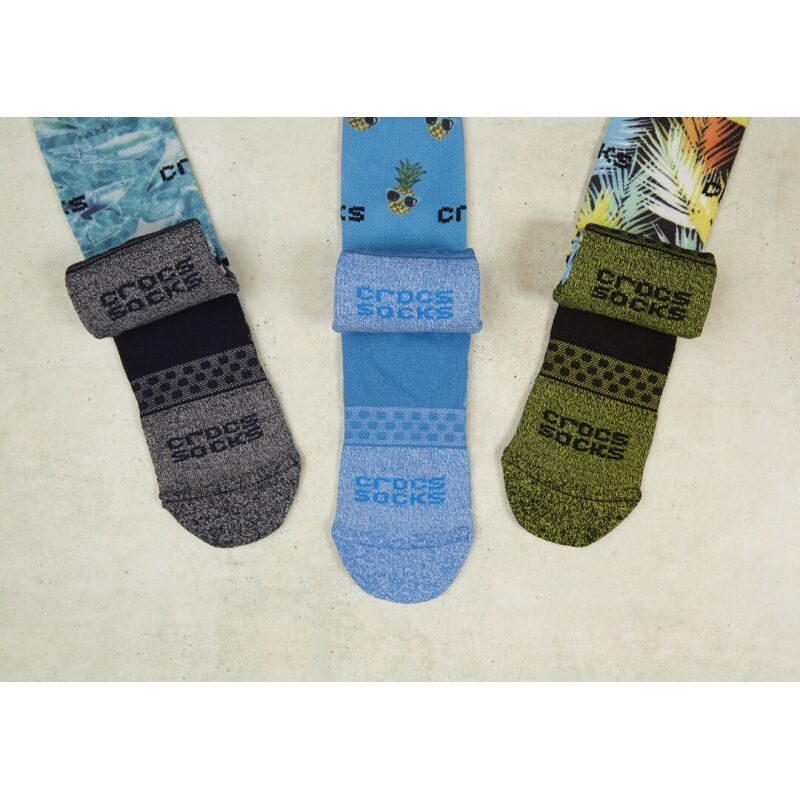 Crocs™ KID CREW BOY POOL PARTY 3 PACK SOCKS Blue / Green