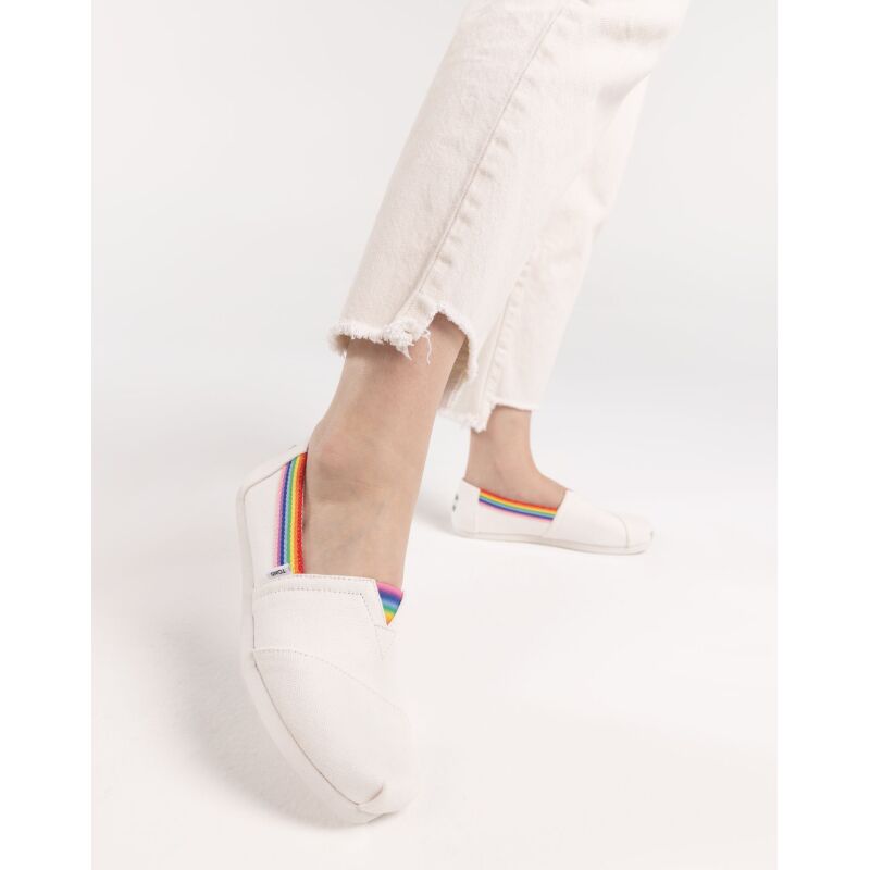 TOMS WEBBING WOMEN'S ALPARGATA White/Rainbow