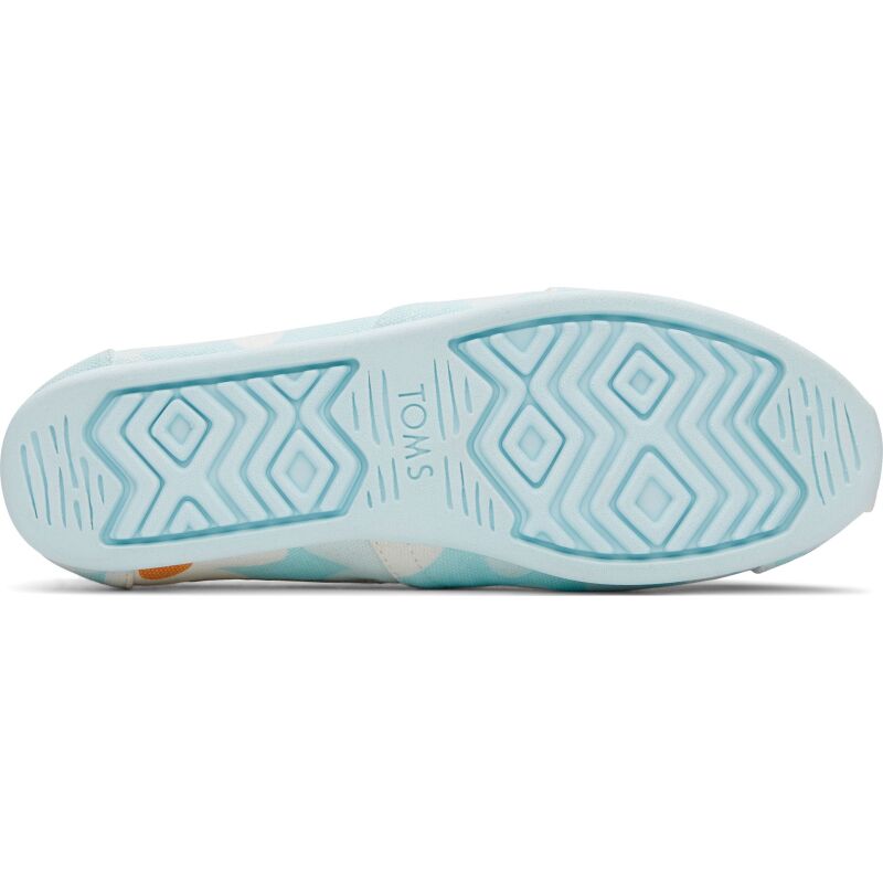 TOMS RETRO FLORAL WOMEN'S ALPARGATA Soft Blue