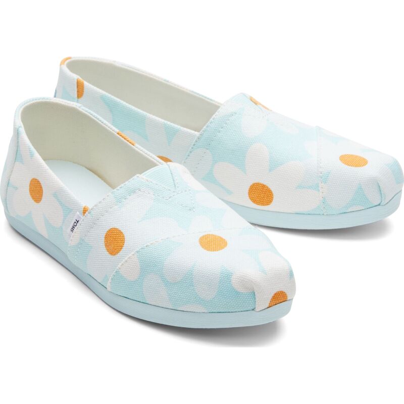 TOMS RETRO FLORAL WOMEN'S ALPARGATA Soft Blue