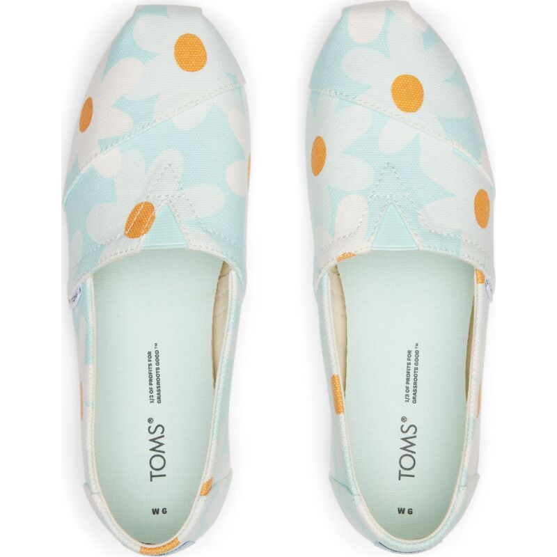 TOMS RETRO FLORAL WOMEN'S ALPARGATA Soft Blue