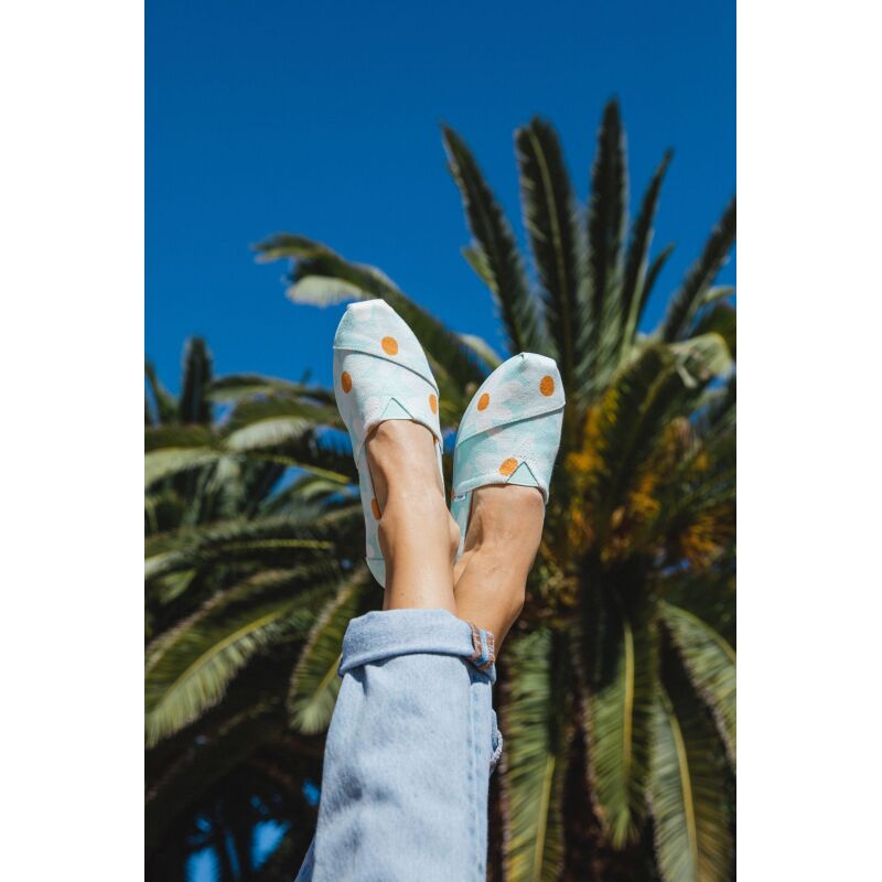 TOMS RETRO FLORAL WOMEN'S ALPARGATA Soft Blue
