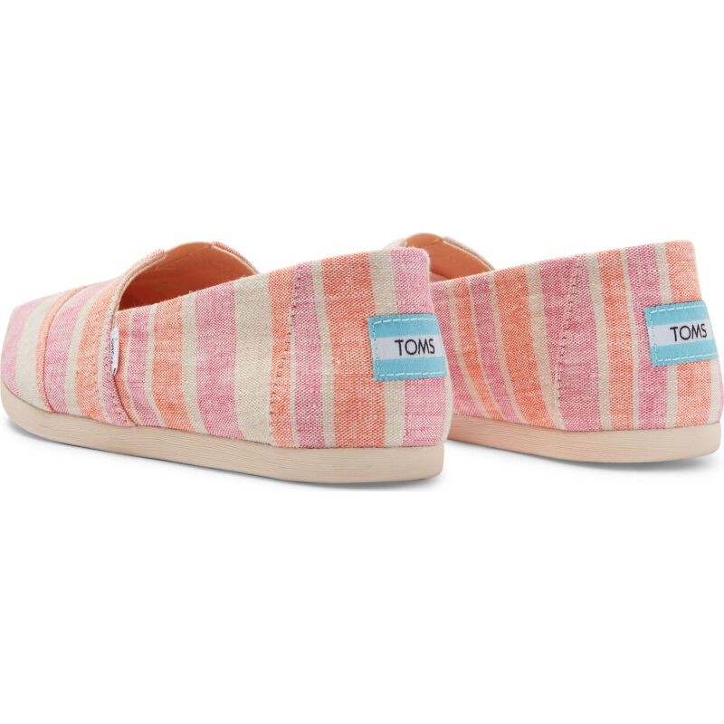 TOMS Wide Stripe Women's Alpargata Fuchsia Rose