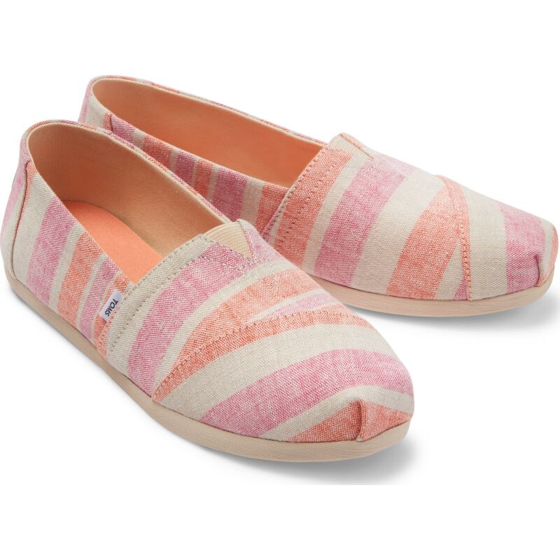 TOMS Wide Stripe Women's Alpargata Fuchsia Rose