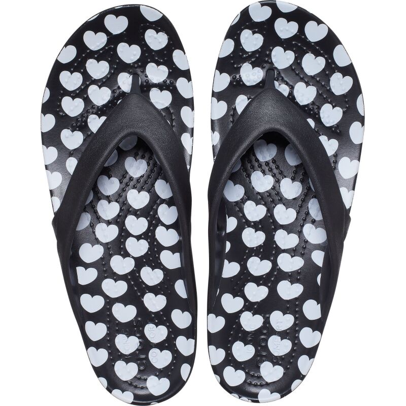 Crocs™ Kadee II Heart Print Flip W Black/White