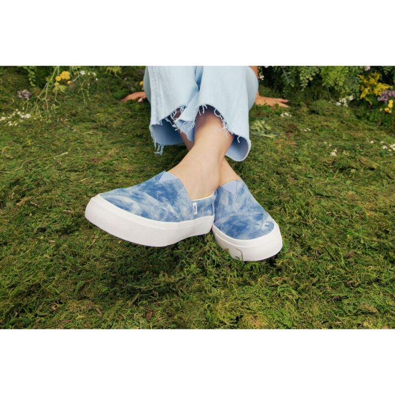 TOMS Washed Denim Women Alpargata Fenix Slip On Blue