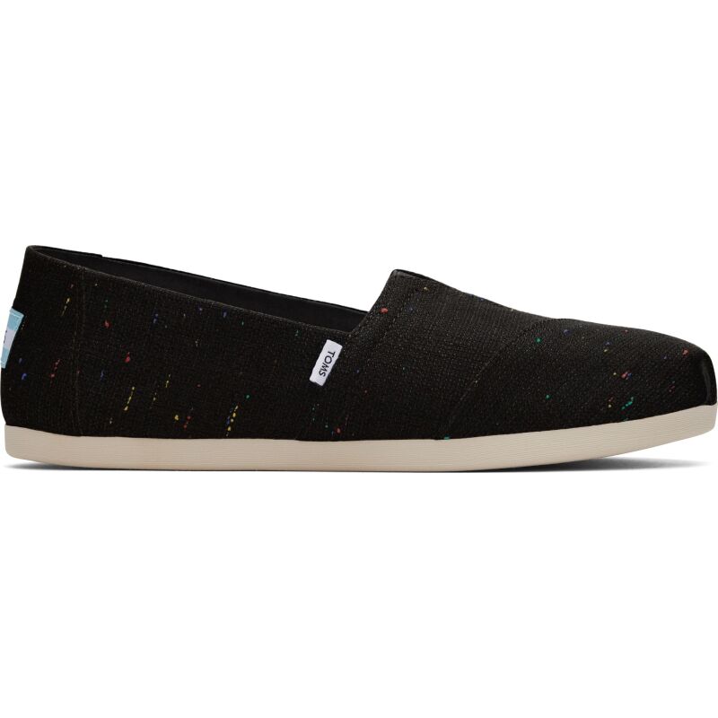 TOMS Recycled Cotton Speckled Slub Women Alpargata Black