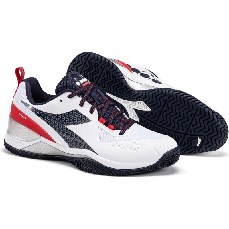 DIADORA Blushield Torneo 2 Ag White/Blue Corsair/Fiery Red