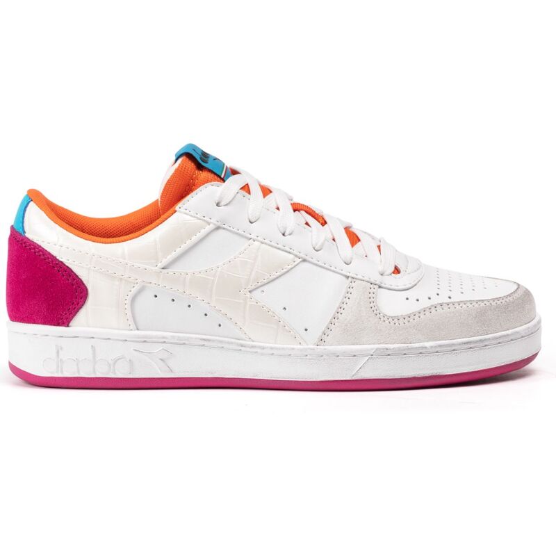 DIADORA Magic Basket Low Croco Wn Wht/Bachelor Button/Daiquiri