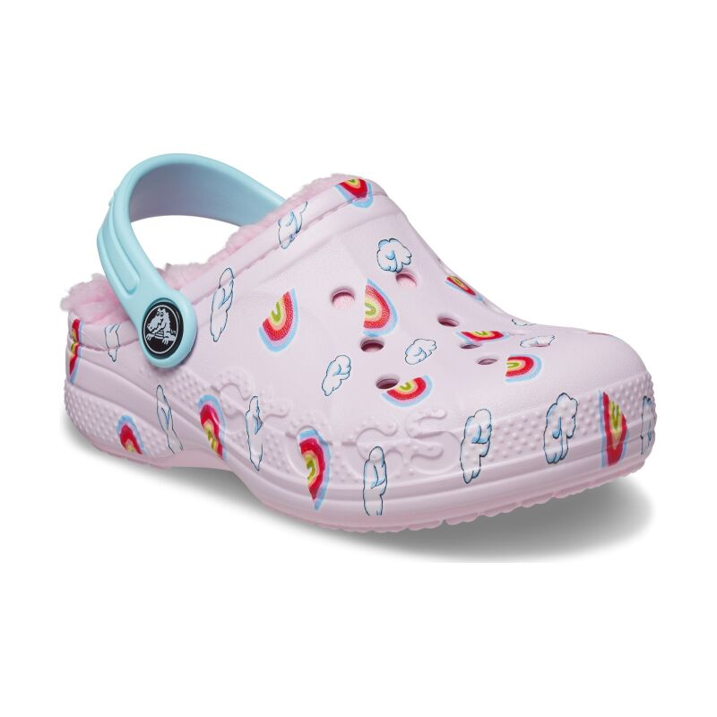 Crocs™ Baya Lined Printed Clog Kid's 207653 Ballerina Pink