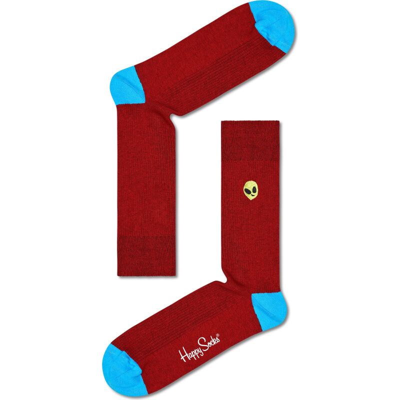 Happy Socks Ribbed Embroidery Alien Multi-4500