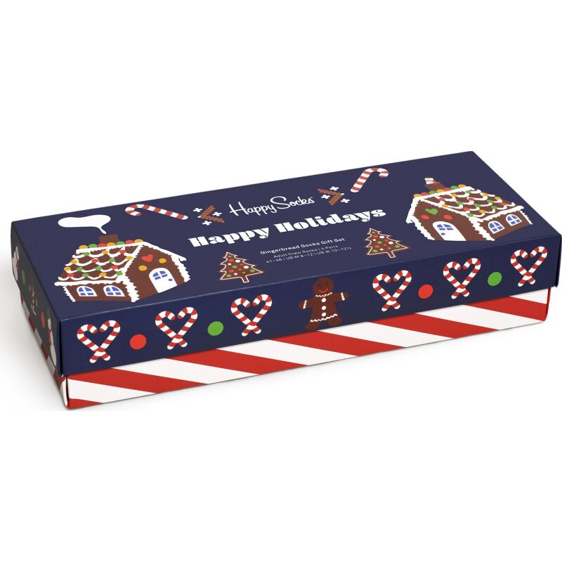 Happy Socks 4-Pack Gingerbread Cookies Gift Set Multi 6500