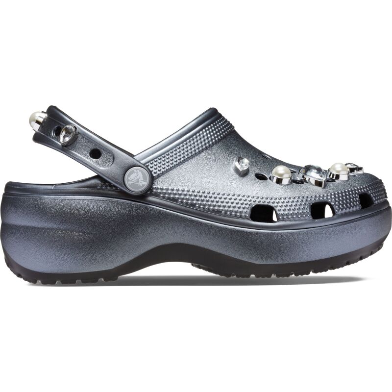 Crocs™ Classic Platform Crystals Pearls Clog Black