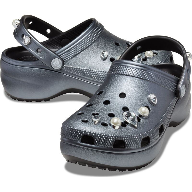 Crocs™ Classic Platform Crystals Pearls Clog Black