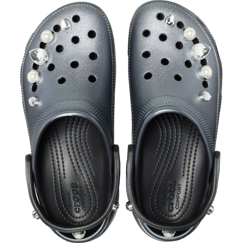 Crocs™ Classic Platform Crystals Pearls Clog Black