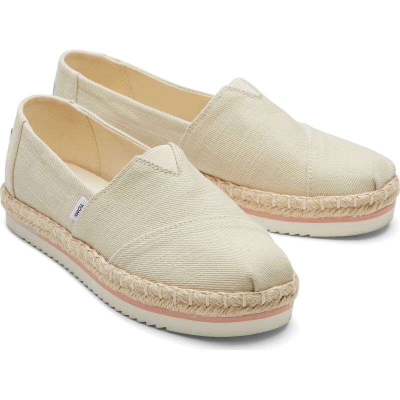 TOMS Heavy Twill Women's Platform Rope Alpargata Natural