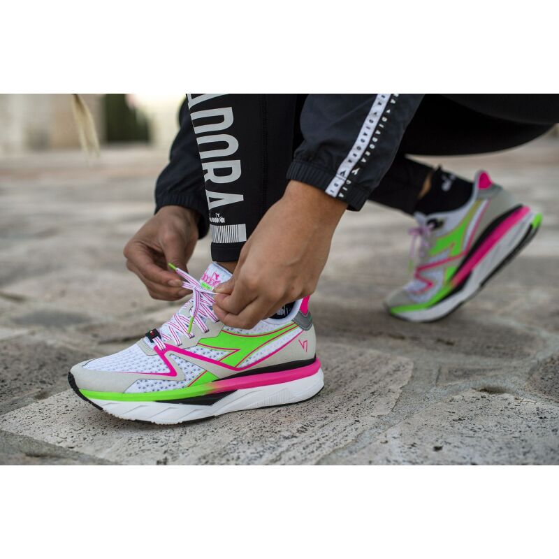 DIADORA Atomo V7000 W White/Green Fluo/Pink Fluo