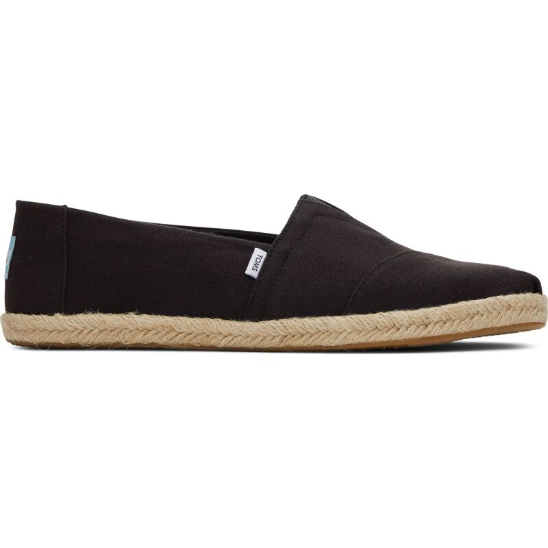 TOMS Recycled Cotton Woven Men Alpargata Rope Black