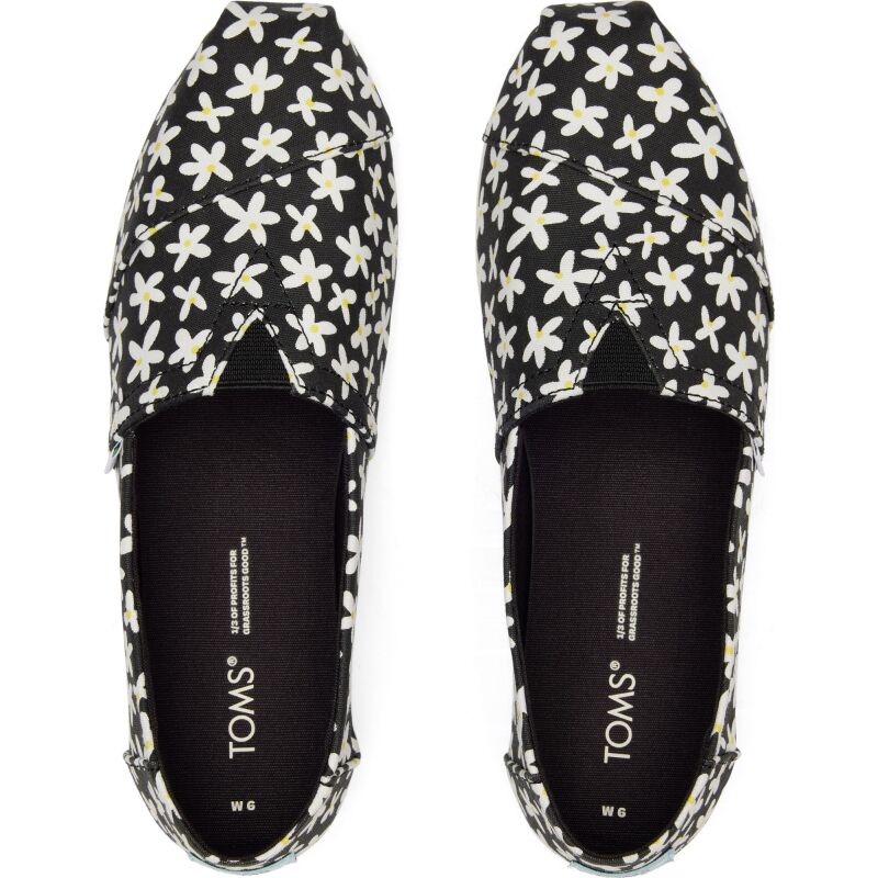 TOMS Sun Daisies Women Alpargata Black