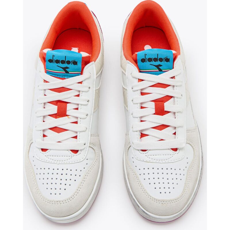 DIADORA Magic Basket Low Croco Wn Wht/Bachelor Button/Daiquiri