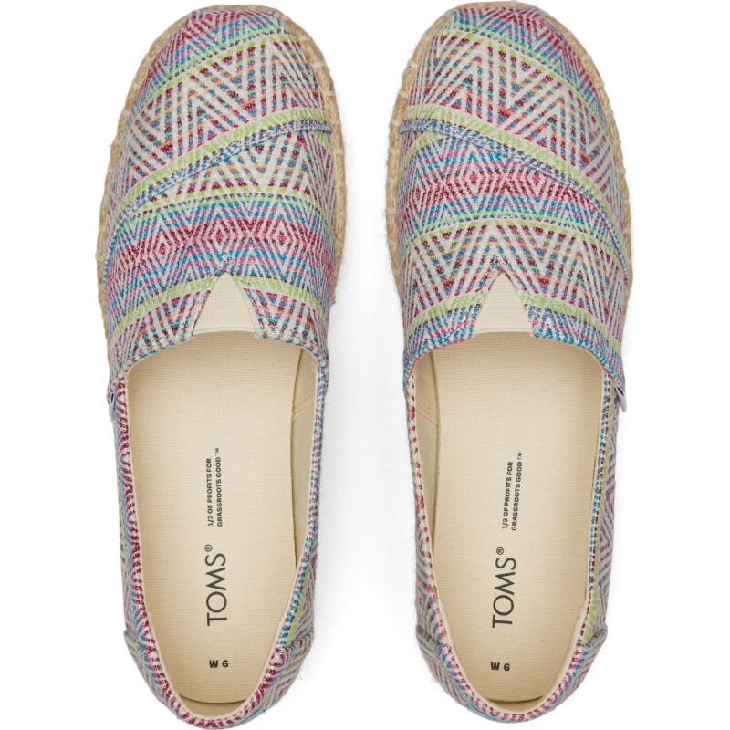 TOMS Diamond Global Woven Women Alpargata Platform Natural