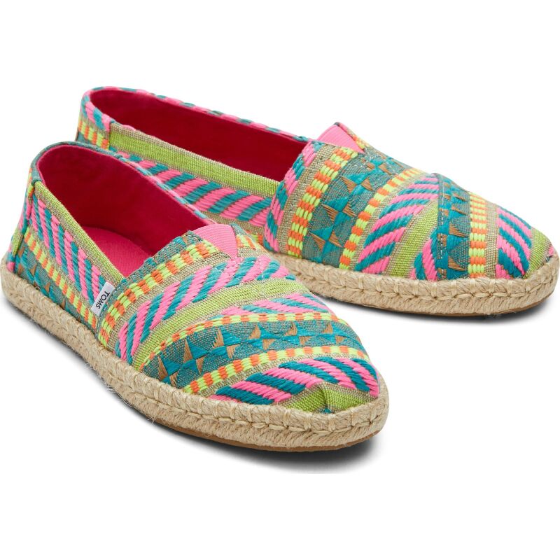 TOMS Global Jacquard Women Alpargata Rope Neon Pink