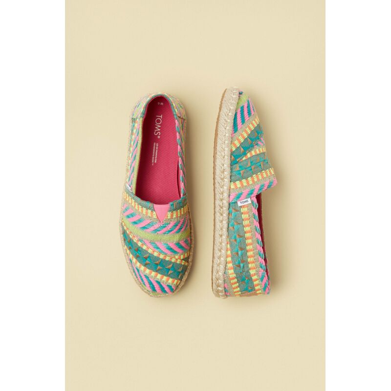 TOMS Global Jacquard Women Alpargata Rope Neon Pink