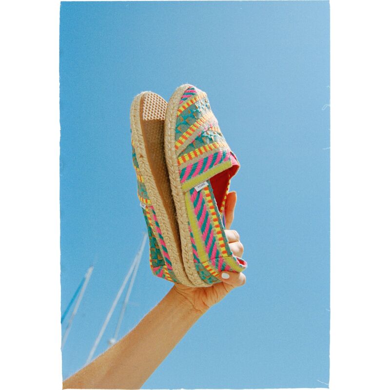 TOMS Global Jacquard Women Alpargata Rope Neon Pink
