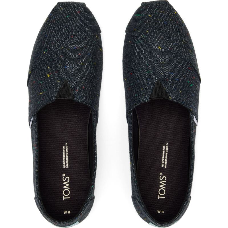 TOMS Recycled Cotton Speckled Slub Women Alpargata Black