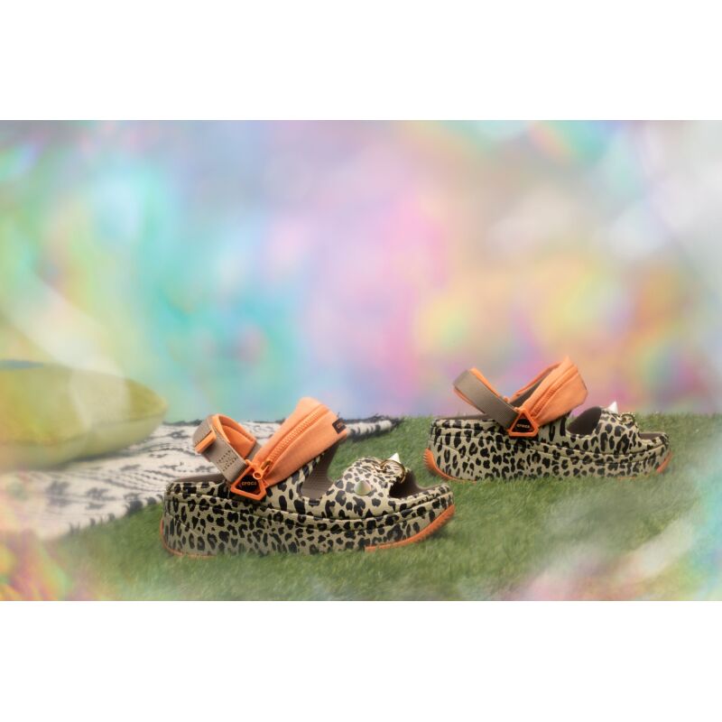 Crocs™ Hiker Xscape Animal Sandal Khaki/Leopard