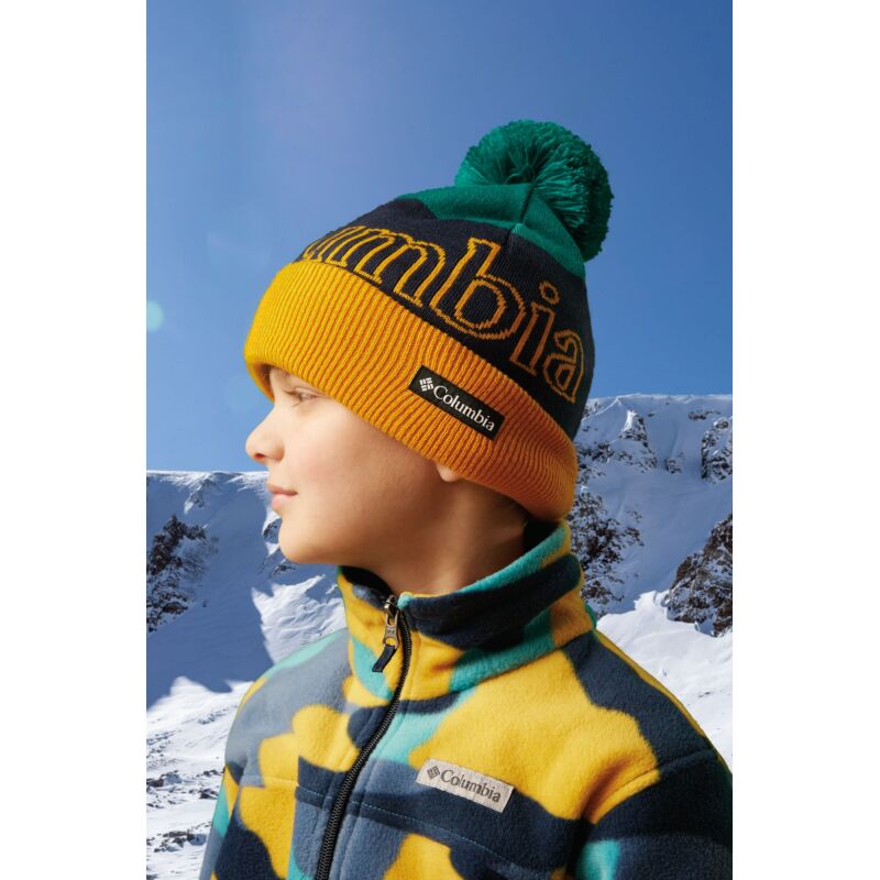 Columbia Youth Polar Powder Beanie Shasta, Collegiate Navy/Raw Honey