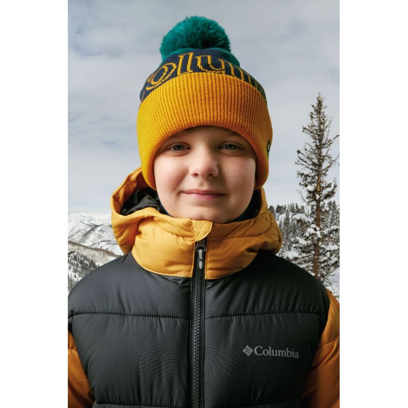 Columbia Youth Polar Powder Beanie Shasta, Collegiate Navy/Raw Honey