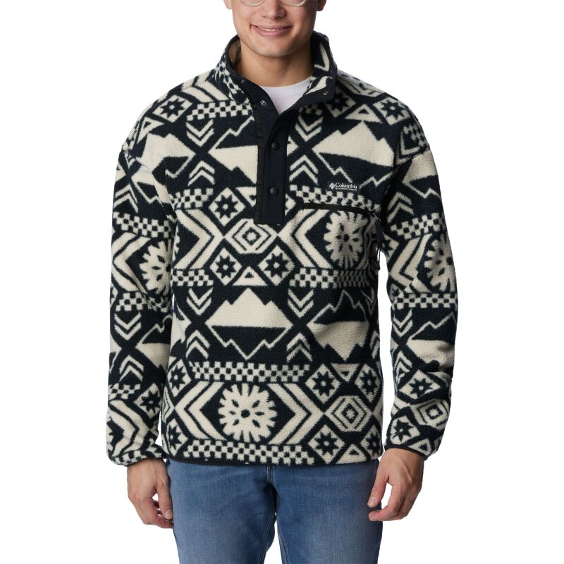 Columbia Helvetia Half Snap Fleece Black Checkered Peaks Tonal