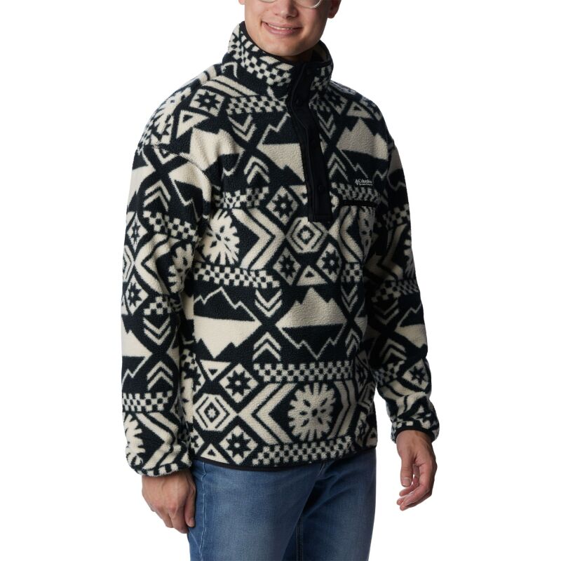 Columbia Helvetia Half Snap Fleece Black Checkered Peaks Tonal