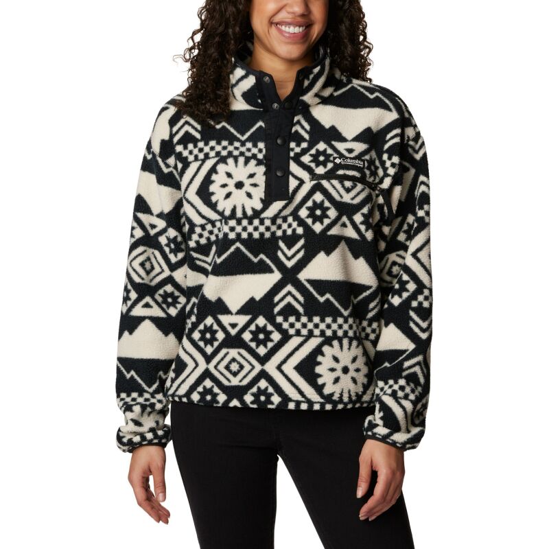 Columbia Helvetia Cropped Half Snap Black Checkered Peaks Tonal