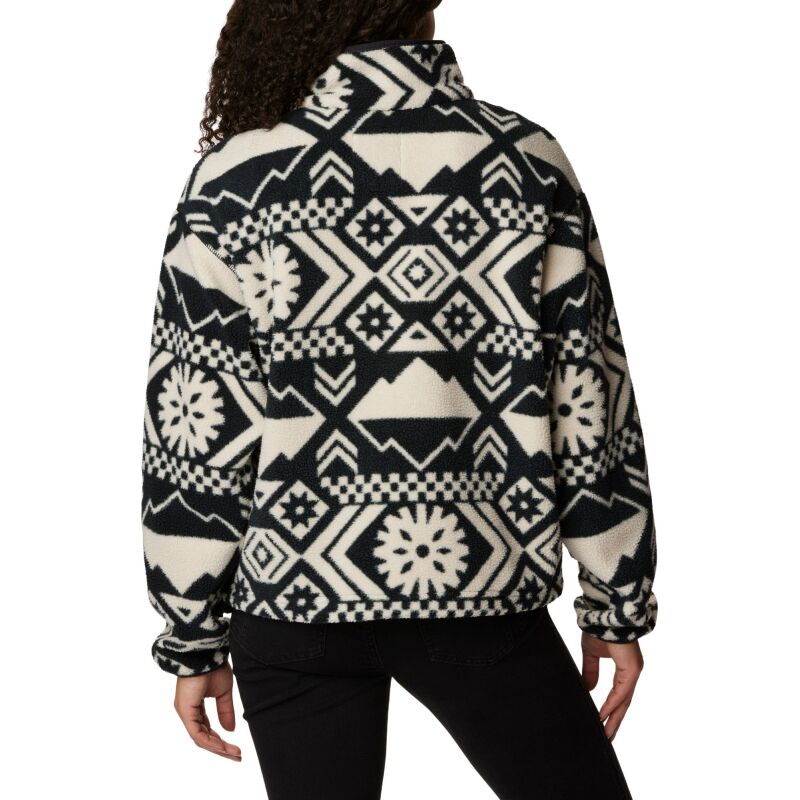 Columbia Helvetia Cropped Half Snap Black Checkered Peaks Tonal