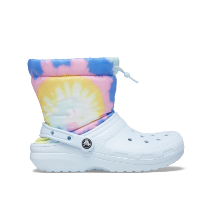 Crocs™ Classic Lined Neo Puff Tie Dye Boot Mineral Blue