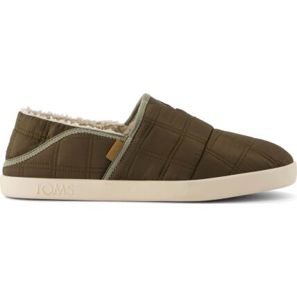 TOMS CANTEEN QUILTED WOVEN MEN'S SLIPPER 10021372 Olive