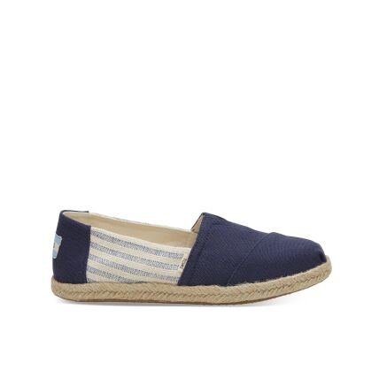 TOMS Canvas Ivy League on Rope Women's Alpargata Navy