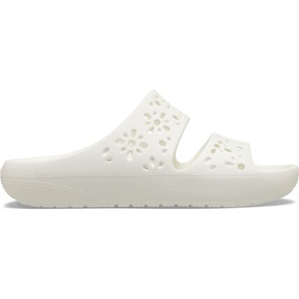 Crocs™ CLASSIC FLORAL CUT OUT SANDAL Chalk