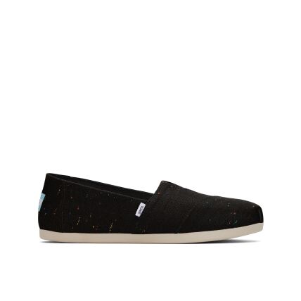 TOMS Recycled Cotton Speckled Slub Women Alpargata Black