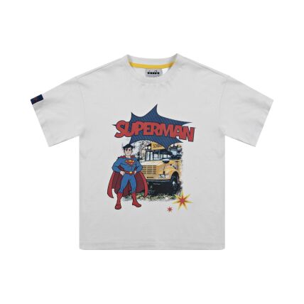 DIADORA JU.T-SHIRT SS SUPERHEROES Optical White/Princess Blue